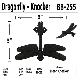 "6 - DRAGONFLY - Wrought Iron Door Knocker - BB-255