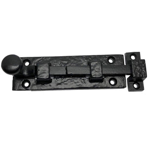 (2) - 5" Black Door Bolt Latches - DB-101 Antique Style Door Bolt Latch for Gates, Doors, Closet, Cabinet, Sliding Barn & Shed Doors - in Vintage Black cast Iron