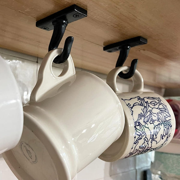 ANTIQUE HARDWARE DEPOT - 2.5”-Under Cabinet or Shelf Coffee Mug Holder 