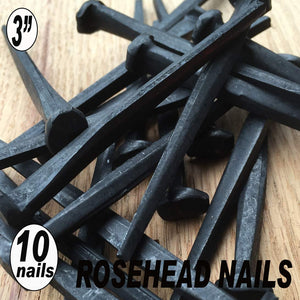 (10) Pack of 3" - Wrought Head-Rose Head (10) Nails …