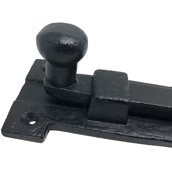 5 Black Monkey Tail Door Bolt Latches - Vintage Iron Hardware For Doors, Gates & Cabinets