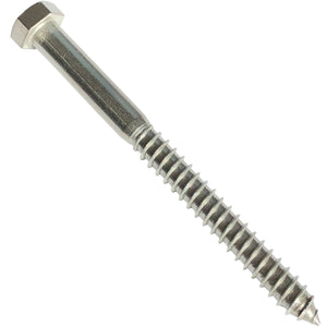 1/2" X 6" - 304 Grade Stainless Steel lag Screws, Hex Head Fasteners, Stainless Steel Screw