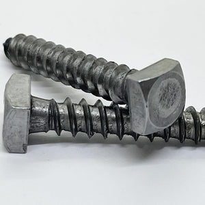 BRAUNY BOY HARDWARE - ¼” x 1.5” - Rustic Square Head Lag Wood Screws – Decorative Antique Metallic Square Drive Lag Bolts – Bare Metal - ¼ in x 1 ½ in - for Hinges, Cabinets & Doors (25, Screws)