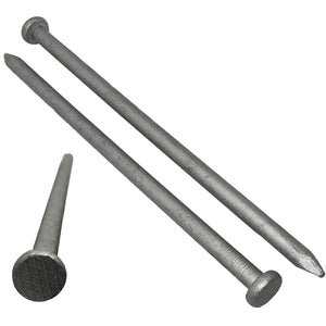 6" x 3/8" Galvanized steel landscaping staples and nails for securing turf, logs, timber tie spikes - Qty