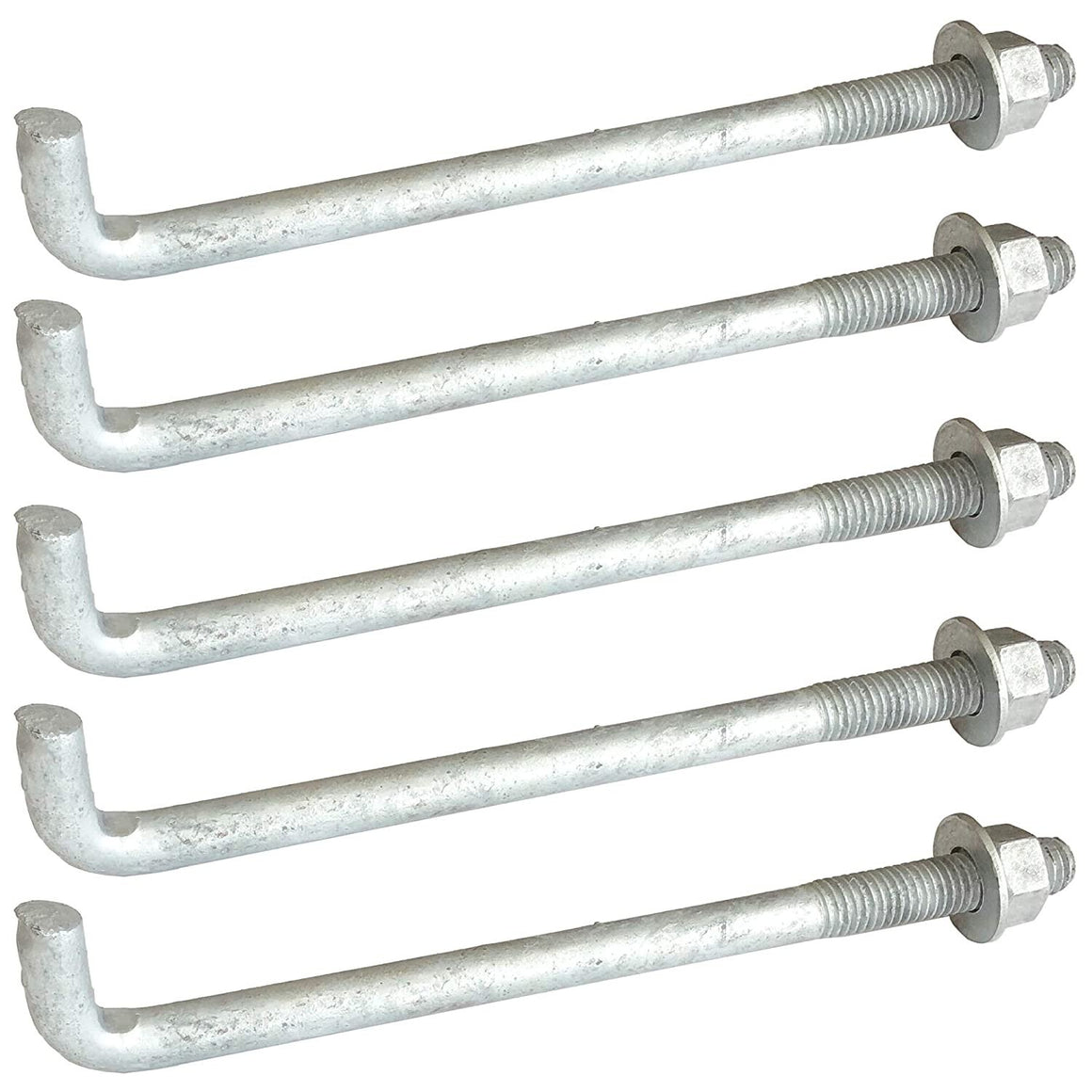 8" x 1/2"- Galvanized Anchor Bolts - Rust Resistant Heavy Duty Steel Threaded Bolts for Concrete Cement - 8 in x 1/2 in – Qty