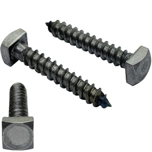 BRAUNY BOY HARDWARE - ¼” x 1.5” - Rustic Square Head Lag Wood Screws – Decorative Antique Metallic Square Drive Lag Bolts – Bare Metal - ¼ in x 1 ½ in - for Hinges, Cabinets & Doors (25, Screws)
