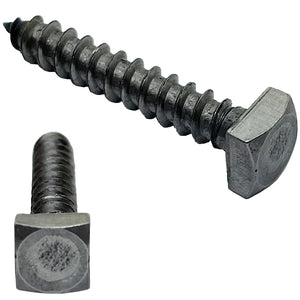BRAUNY BOY HARDWARE - ¼” x 1.5” - Rustic Square Head Lag Wood Screws – Decorative Antique Metallic Square Drive Lag Bolts – Bare Metal - ¼ in x 1 ½ in - for Hinges, Cabinets & Doors (25, Screws)
