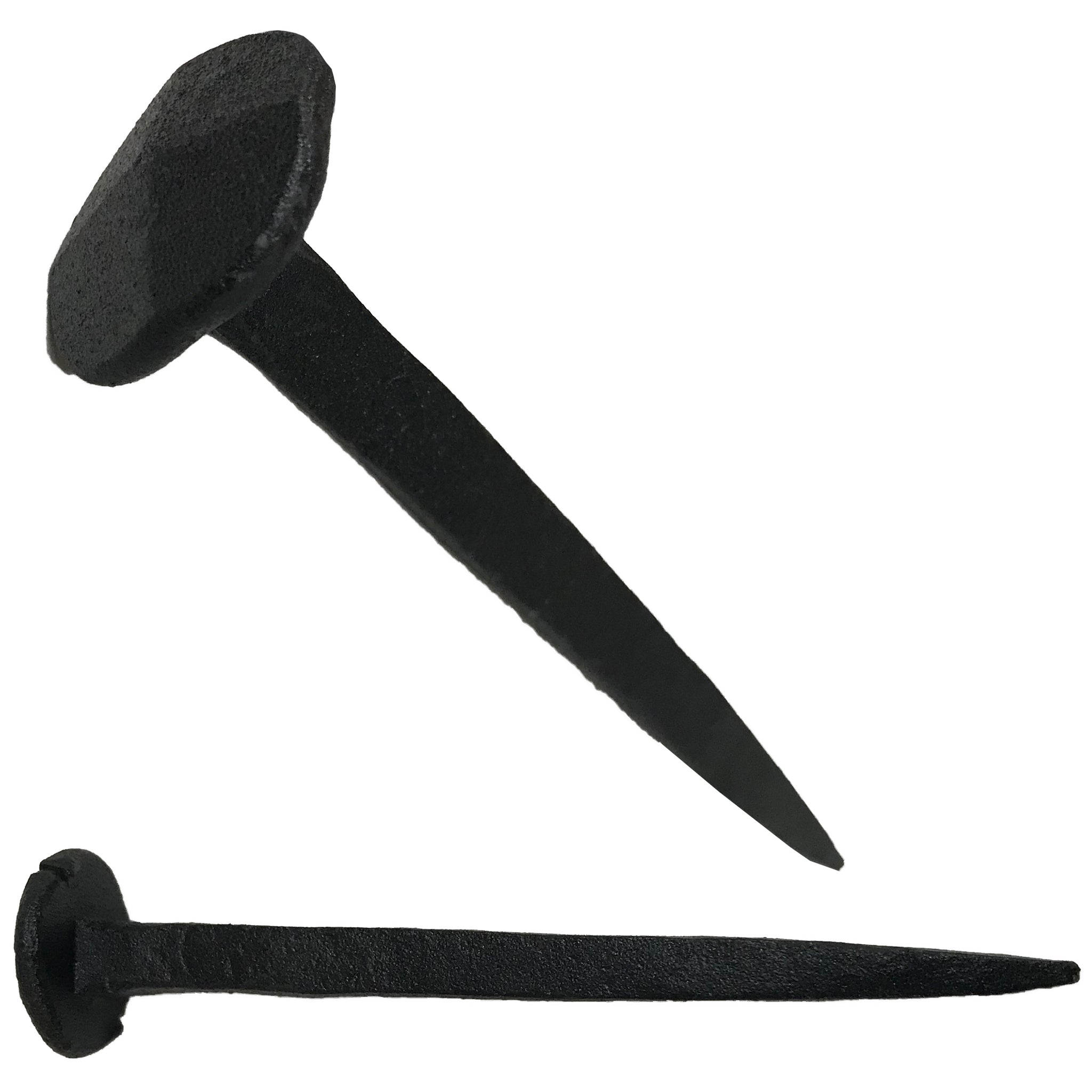 15 Hand Forged Black Decorative Nails – 1" Diameter, Primitive Medieval Tacks