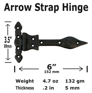 6" Arrow Strap Hinges