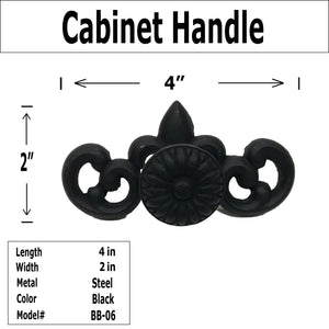 4" - Fleur di lis Cabinet Handle - BB-06