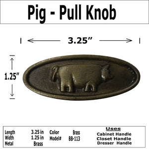 3.25" - Farm Hog - Cabinet Door Pull Handle - BB-113