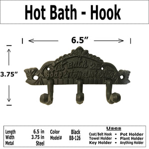 6.25"- Wrought Iron Hot Bath-Coat Hook - BB-126
