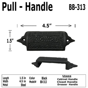 4.5" - Iron - Library File Style - Cabinet Handle - BB-313