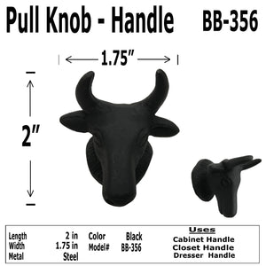 2" - Wrought Iron Bull Horns - Coat Hook - BB-356