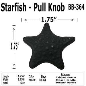 1.75" - STARFISH - Cabinet Door Pull Knob - BB-364