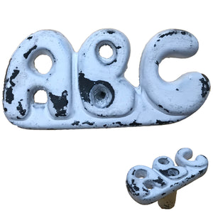 2.25" - "ABC" Letters - Cabinet Door Pull Knob - BB-397
