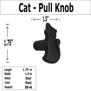 1.25" - KITTY CAT - Cabinet Door Pull Knob - BB-46