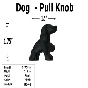 1.75" - DOG SITTING - Cabinet Door Pull Knob - BB-49