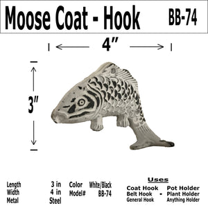 4"- Wrought Iron Fish Hook-Coat Hook - BB-74