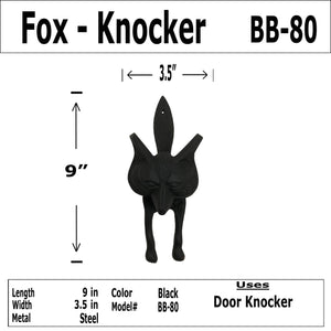 "9 - FOX & TAIL - Wrought Iron Door Knocker - BB-80