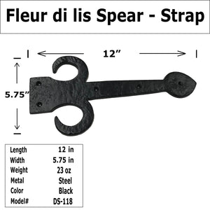 12" - Fleur di lis Spear- Strap - DS-118