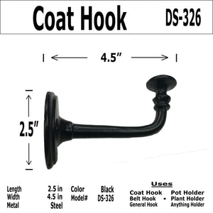 4.5"- Wrought Iron - Coat Hook - DS-326