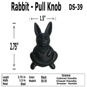 2.75" - RABBIT - Cabinet Door Pull Knob - DS-39