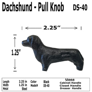 2.25" - DACHSHUND - Cabinet Door Pull Knob - DS-40