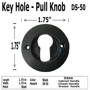 1.75" - KEY HOLE - Cabinet Door Pull Knob - DS-50
