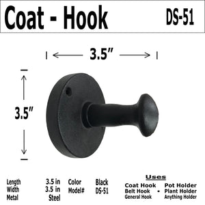 3.5" - Door Stop - Coat Hook - DS-51