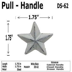 1.75" - STAR - Cabinet Door Pull Knob - DS-62
