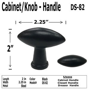 2.25" - OBLONG - Cabinet Door Pull Knob - DS-82