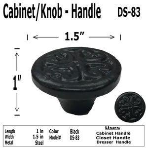 1.5" - HEARTS - Cabinet Door Pull Knob - DS-83