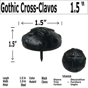 Gothic Cross  Clavos nails - 1.5" x 1.5"