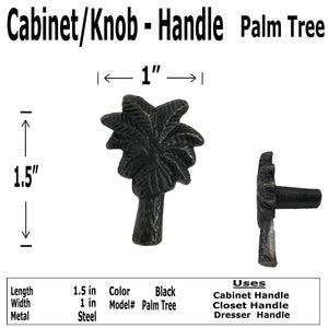 1.5" - PALM TREE - Cabinet Door Pull Knob - PALM TREE