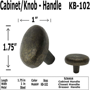 1.75"- PRIMITIVE BULB KNOB - KB-102 - Cabinet Knob Handle - For Gate, Drawer, Cabinet, Dresser - For interior & Exterior Designing (2)