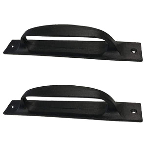 (2) - 6.5" Flat Iron Handle - DS-03 - for Gate, Garage, Closet, Cabinet, Sliding Barn & Shed Doors - in Vintage Black Wrought Iron Finish (2) Handles