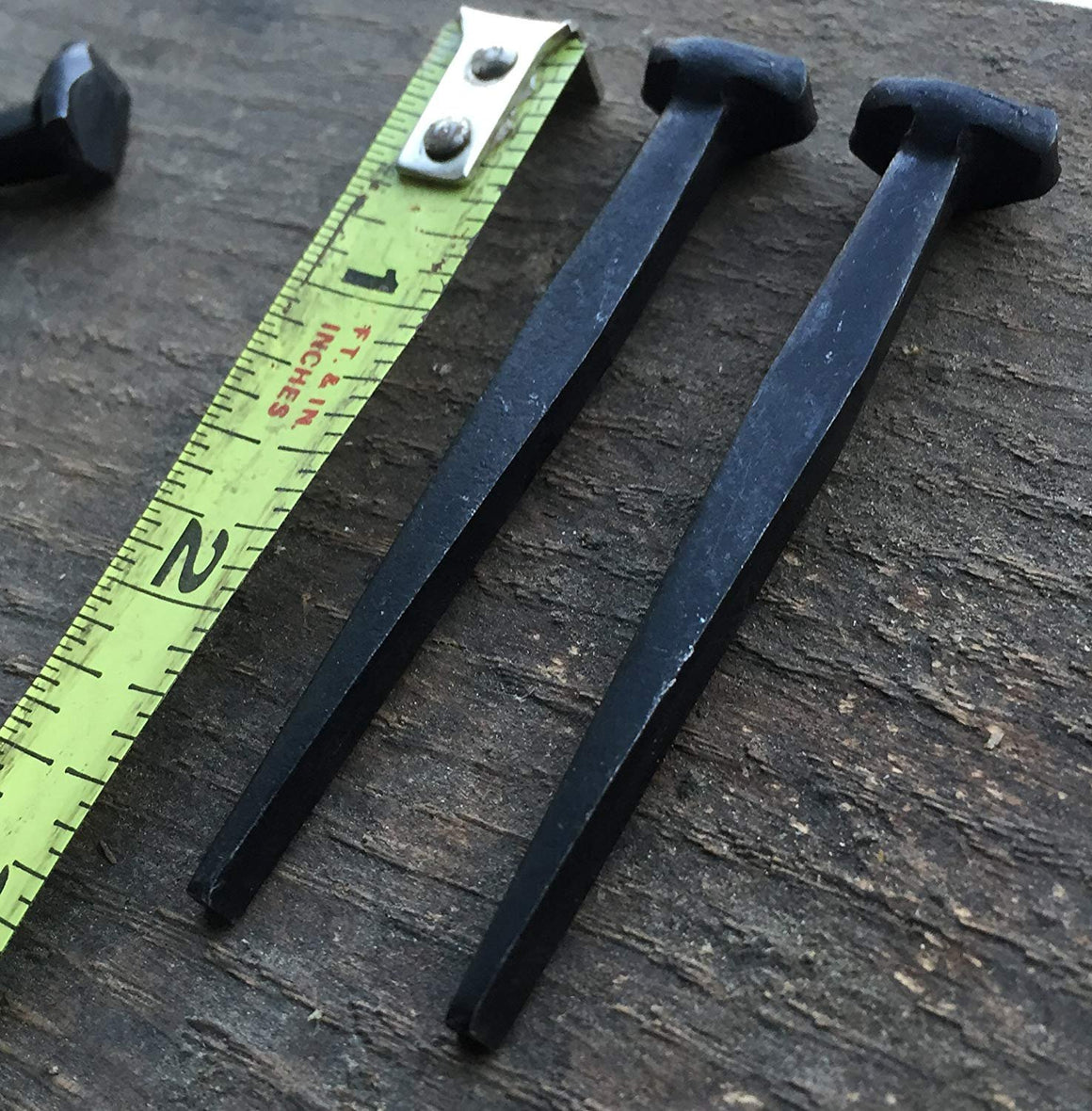 1 lb Box of 2.5" Steel Decorative Wrought Head Nails with Black Oxide Finish. (Small, black)