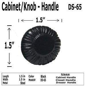1.5" - Flower Petal - DS-65 - Cabinet Knob Handle - For Gate, Cabinet, Dresser - Black Finish For interior & Exterior Designing (10)