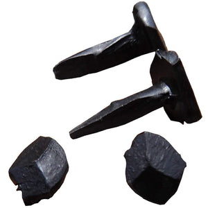 (50) 5/8" Steel Decorative Wrought Head Nails with Black Oxide Finish. (Small, Black)