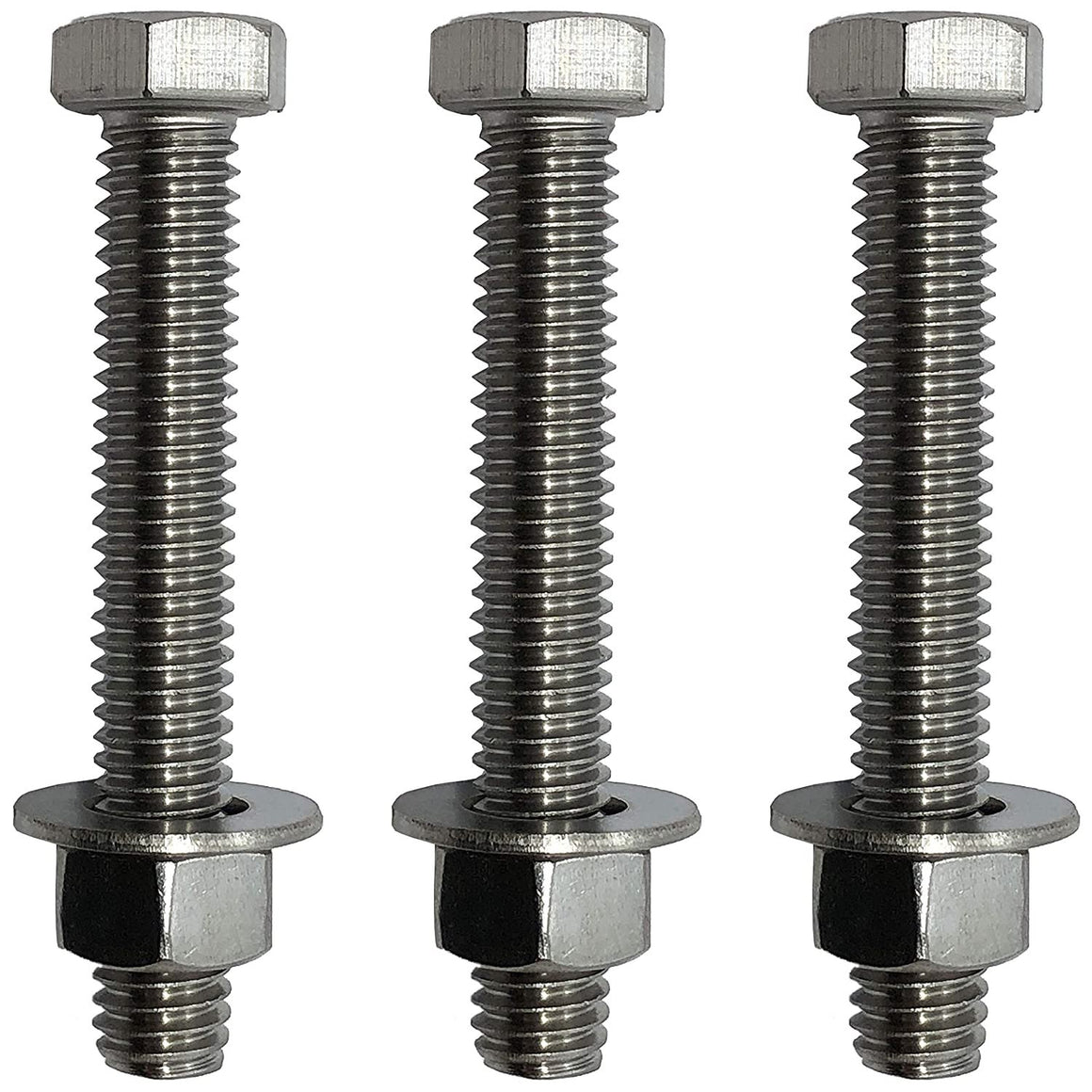 1/4" -20 x 2"- 304-STAINLESS Steel Bolts, Nuts & WASHERS - 18-8 HEX Head Bolt - 304 Grade. Interior-Exterior - Bolts + Nuts + Washers - 1/4 in x 2 in by BRAUNY BOY HARDWARE