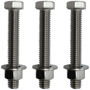 3/8" -16 x 2.5". 304-STAINLESS STEEL BOLTS, NUTS & WASHERS - 18-8 HEX HEAD Bolt - 304 Grade. General Purpose (10) Bolts + (10) Nuts + (10) Washers