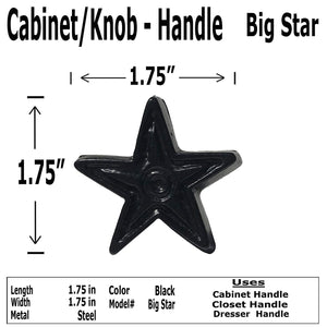1.75" - BIG STAR EYE - Cabinet Knob Handle - For Gate, Cabinet, Dresser - Black Finish For interior & Exterior Designing (1)
