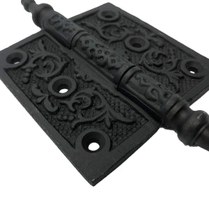6" - Ornate Iron Victorian Hinges - HG-101 - Iron Hinge - Antique Style Iron Hinge for Doors, Gates, cabinets, barn Door Hinges (4)