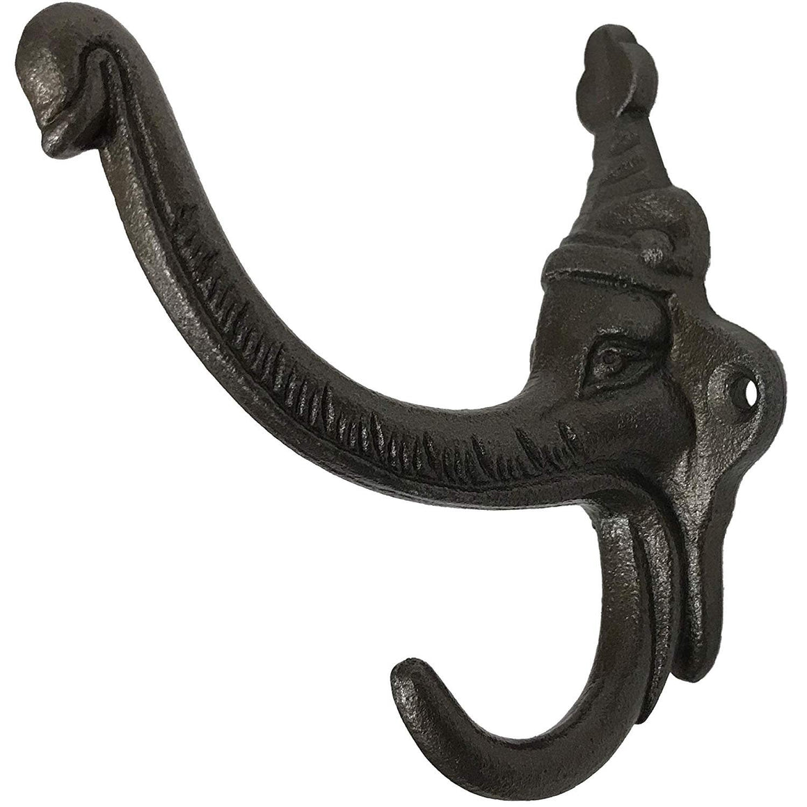 OLD NAIL SOURCE 4.5" Elephant Snout - BB-425 - Long Coat Hook - for Coats, Bags, Hand Towel etc - Brass Finish for Interior & Exterior Designing Coat Hook (2)