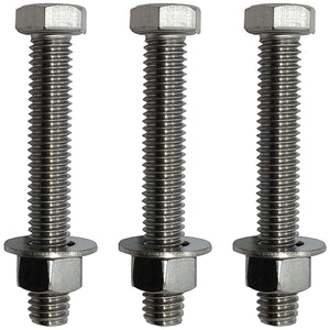 1/4" -20 x 3"- 304-STAINLESS Steel Bolts, Nuts & WASHERS - 18-8 HEX Head Bolt - 304 Grade. Interior-Exterior - Bolts + Nuts + Washers - 1/4 in x 3 in by BRAUNY BOY HARDWARE