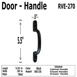 5.5" - Traditional - RVE-270 - Cabinet Knob Handle - for Gate, Drawer, Cabinet - Black Finish for Interior & Exterior Designing - RVE-270 (4)