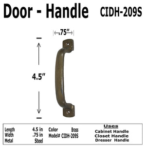 4.5" - CIDH-209S - Cabinet Knob Handle - for Gate, Drawer, Cabinet, Dresser - Bronze Antique Finish For interior & Exterior Designing (4)