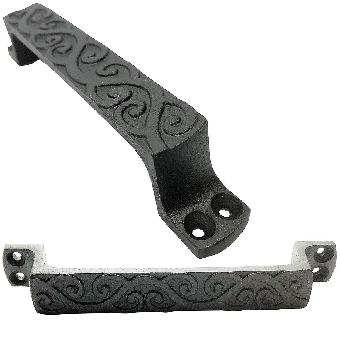 6.25" - Decorative Antique style Handle -for cabinets, doors, dressers, BB-693-BLK (2)