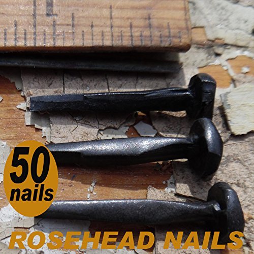 (50) 1" Steel Decorative Antique Wrought Head Nails-Rosehead Nails